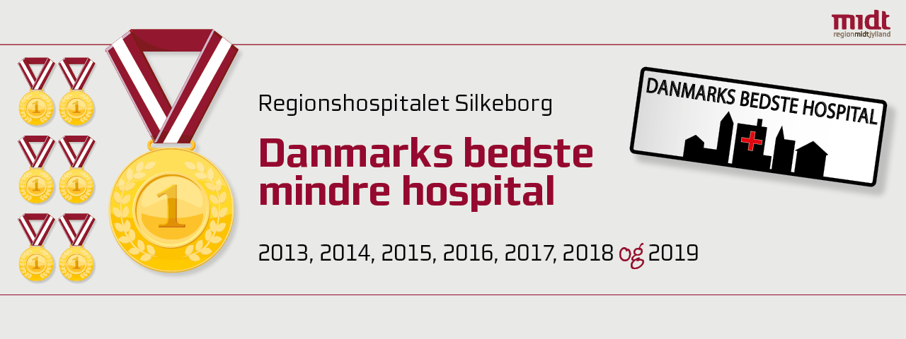 Regionshospitalet Silkeborg er Danmarks bedste mindre hospital fra 2013 til 2019